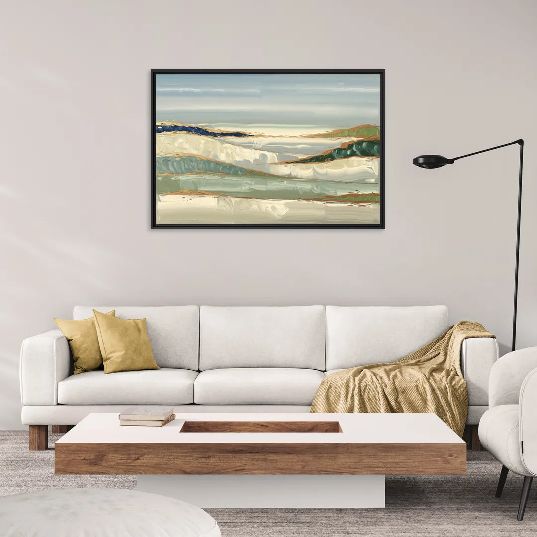 Eugene Abstract Landscape - Living Room Black Frame Canvas