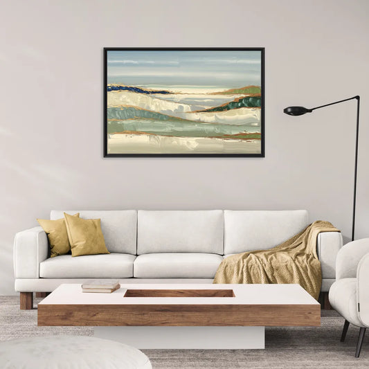 Eugene Abstract Landscape - Living Room Black Frame Canvas
