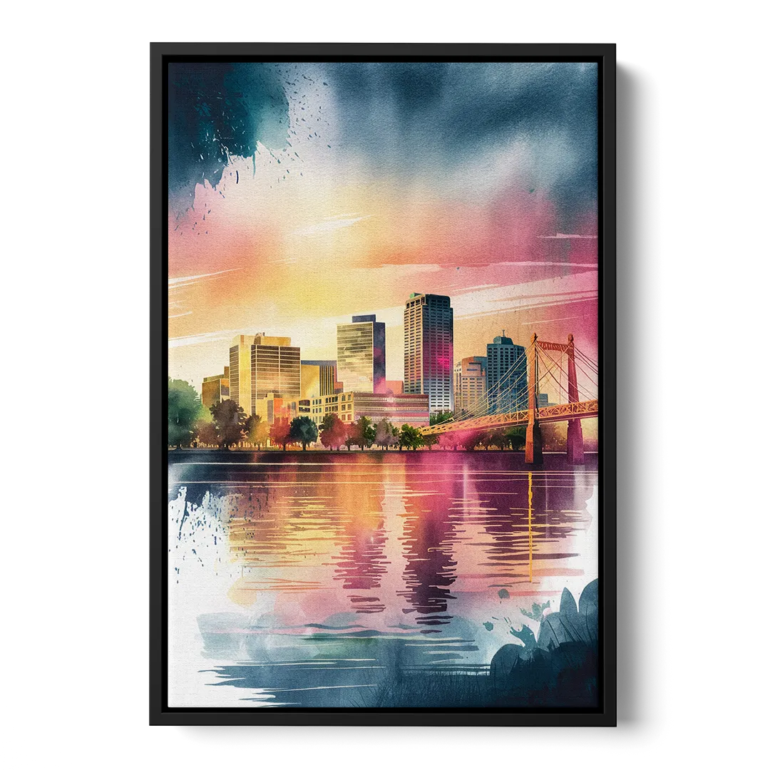 Milwaukee Cityscape Beauty - Black Frame Canvas