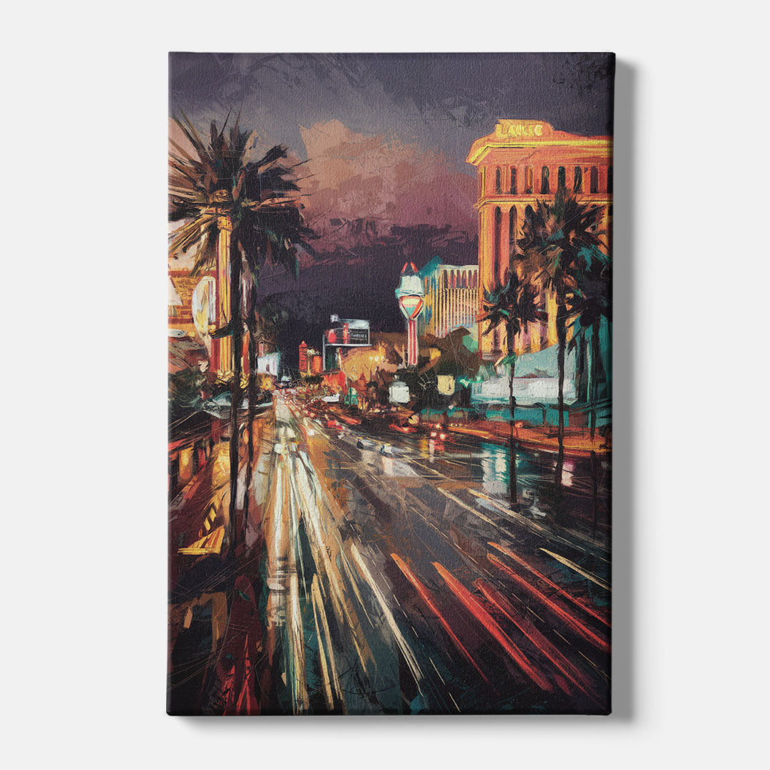 Las Vegas Strip Lights - Canvas Wall Art