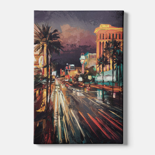 Las Vegas Strip Lights - Canvas Wall Art