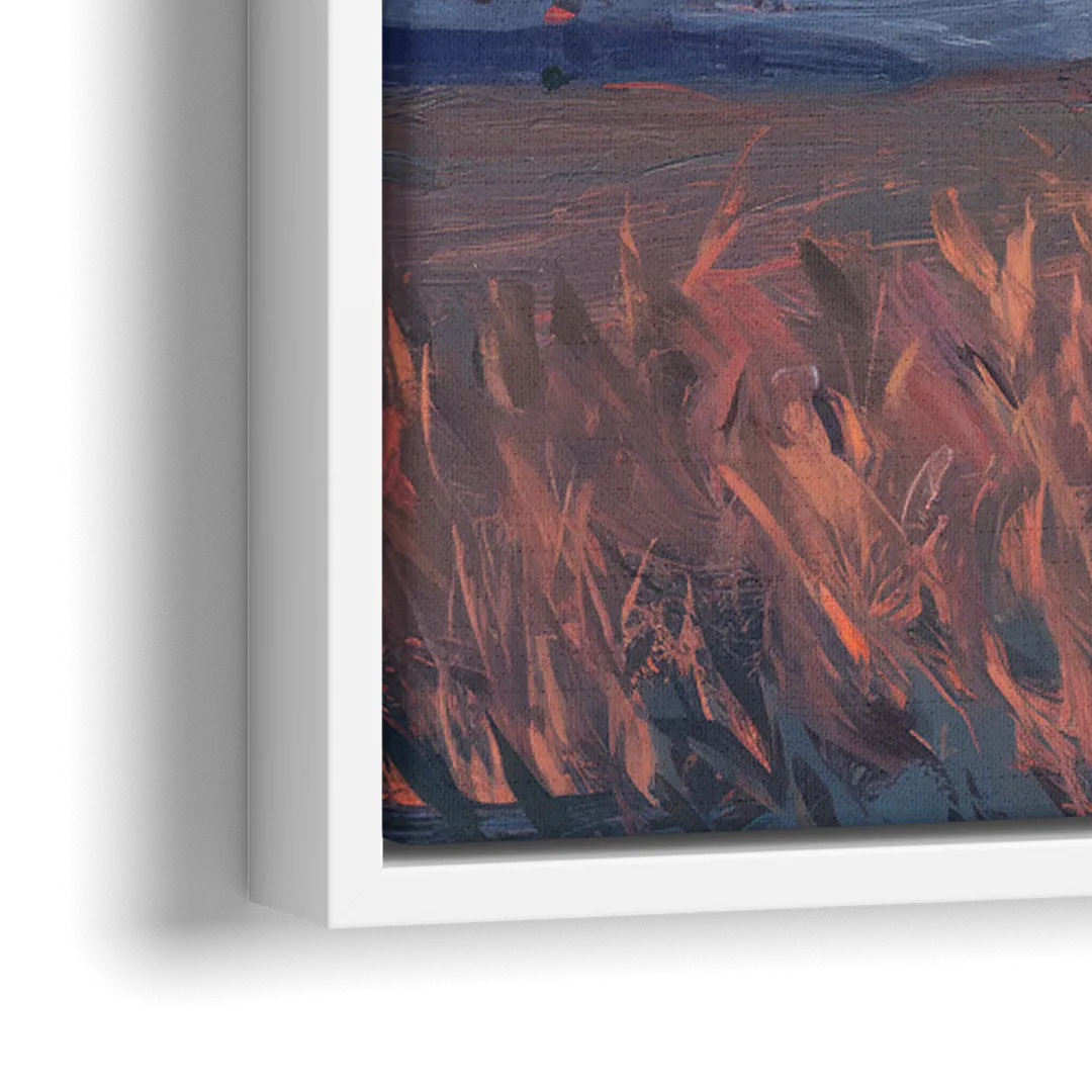 Bozeman Sunset Horizon - Close-Up White Frame Canvas