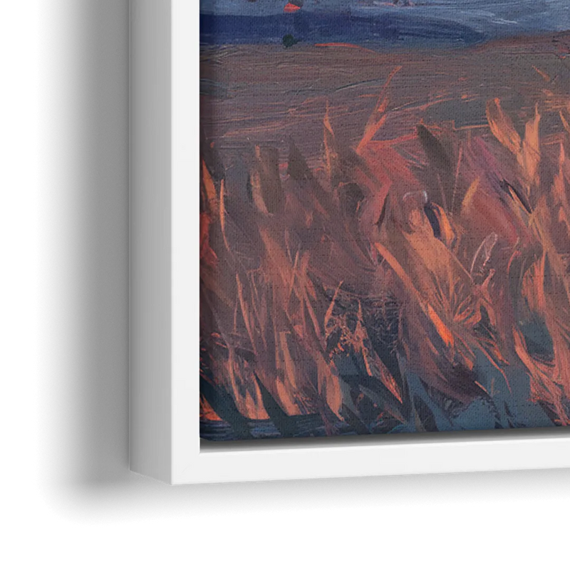Bozeman Sunset Horizon - Close-Up White Frame Canvas