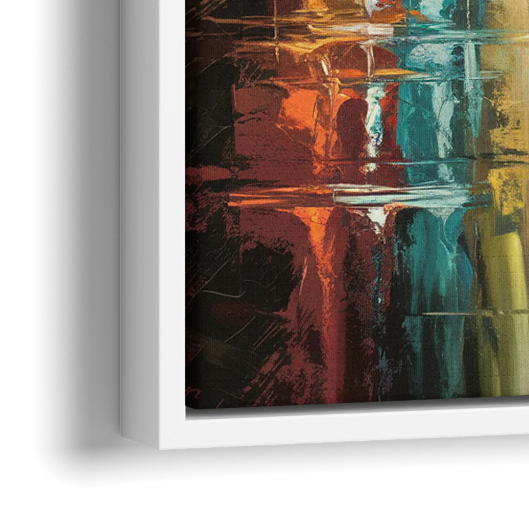 Mobile Abstract Cityscape Modern - Close-Up White Frame Canvas