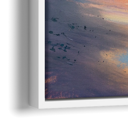 English Bay Sunset - Close-Up White Frame Canvas