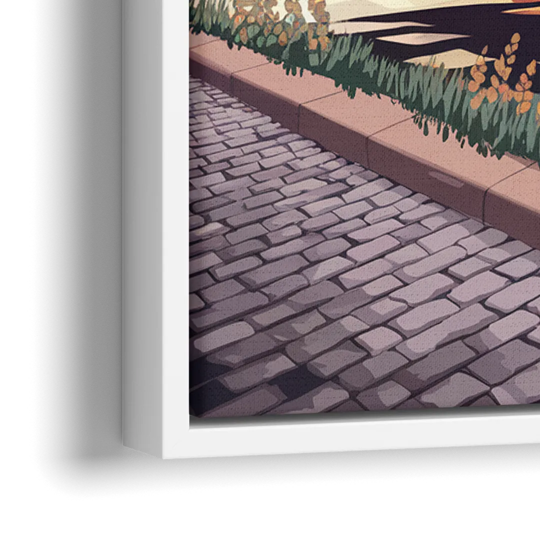Philadelphia Waterfront - Close-Up White Frame Canvas
