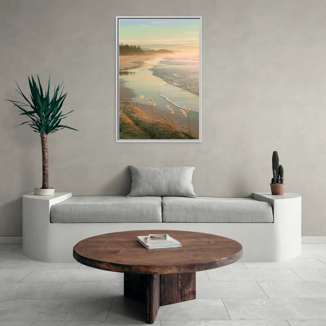 Sitka Tranquil Shores - Living Room White Frame Canvas
