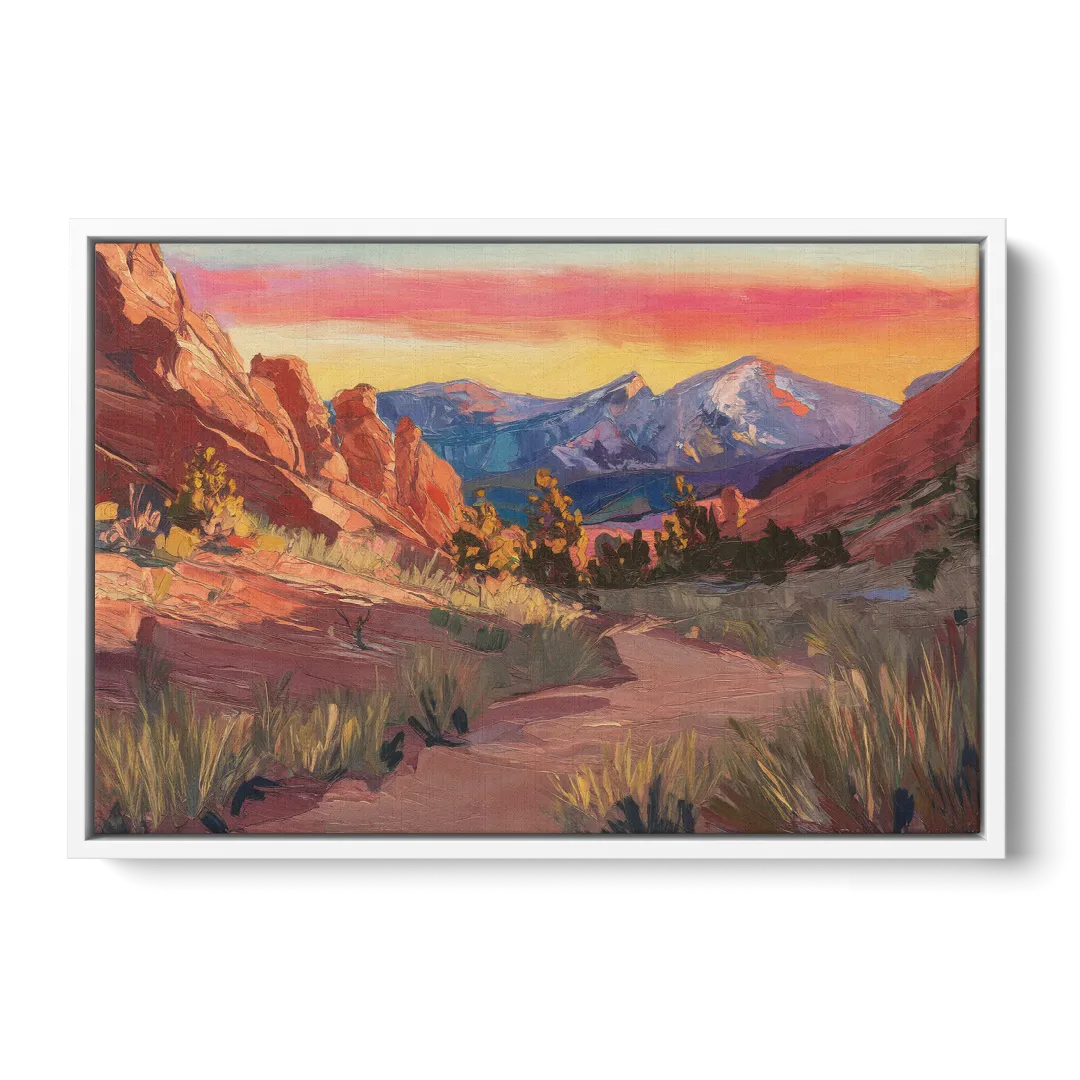 Colorado Springs Scenic Trails - White Frame Canvas