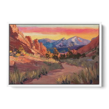 Colorado Springs Scenic Trails - White Frame Canvas
