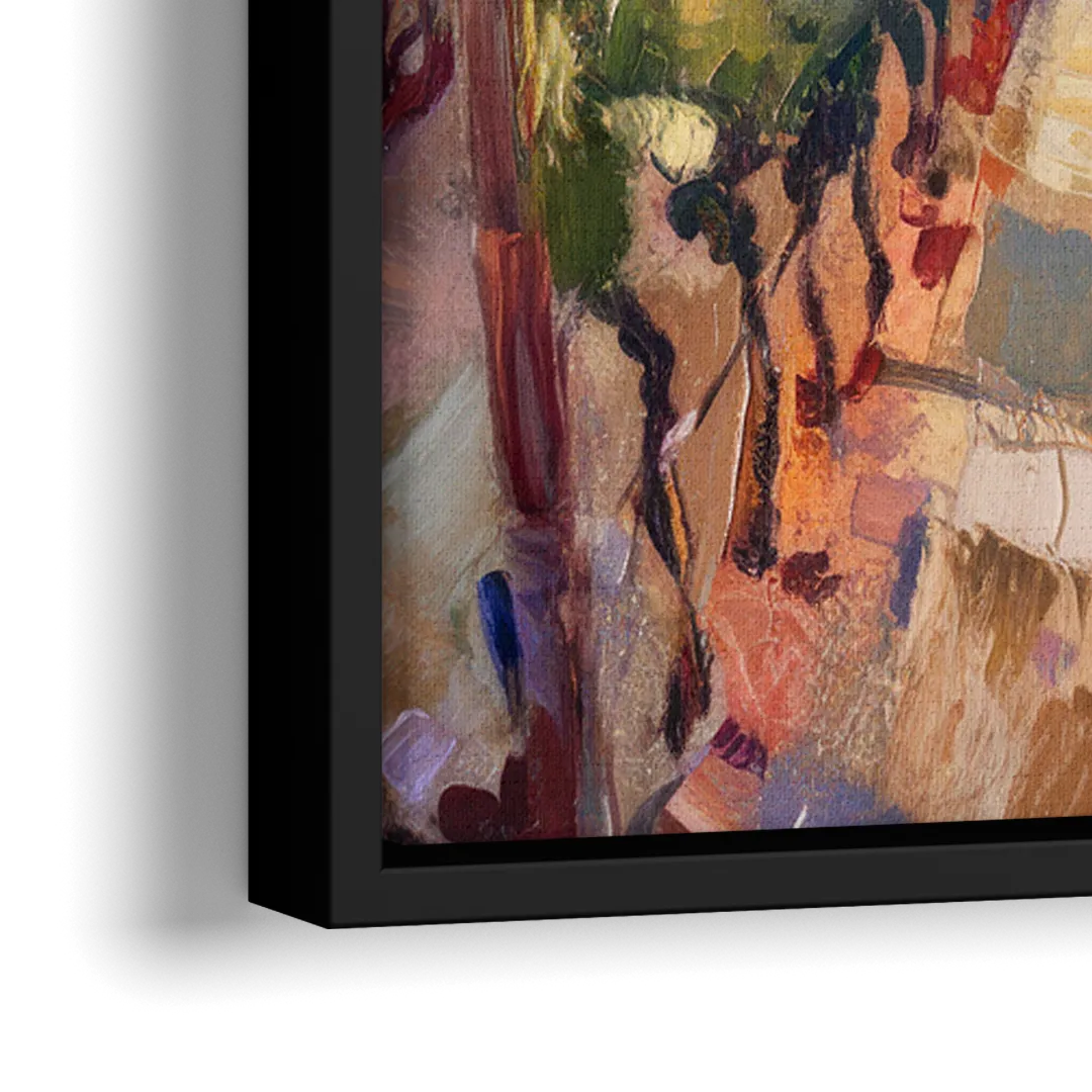Traverse City Vineyard Scenery - Close-Up Black Frame Canvas