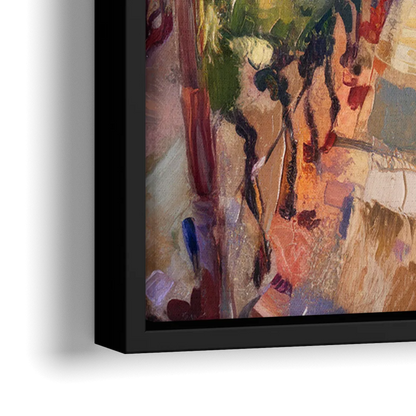 Traverse City Vineyard Scenery - Close-Up Black Frame Canvas