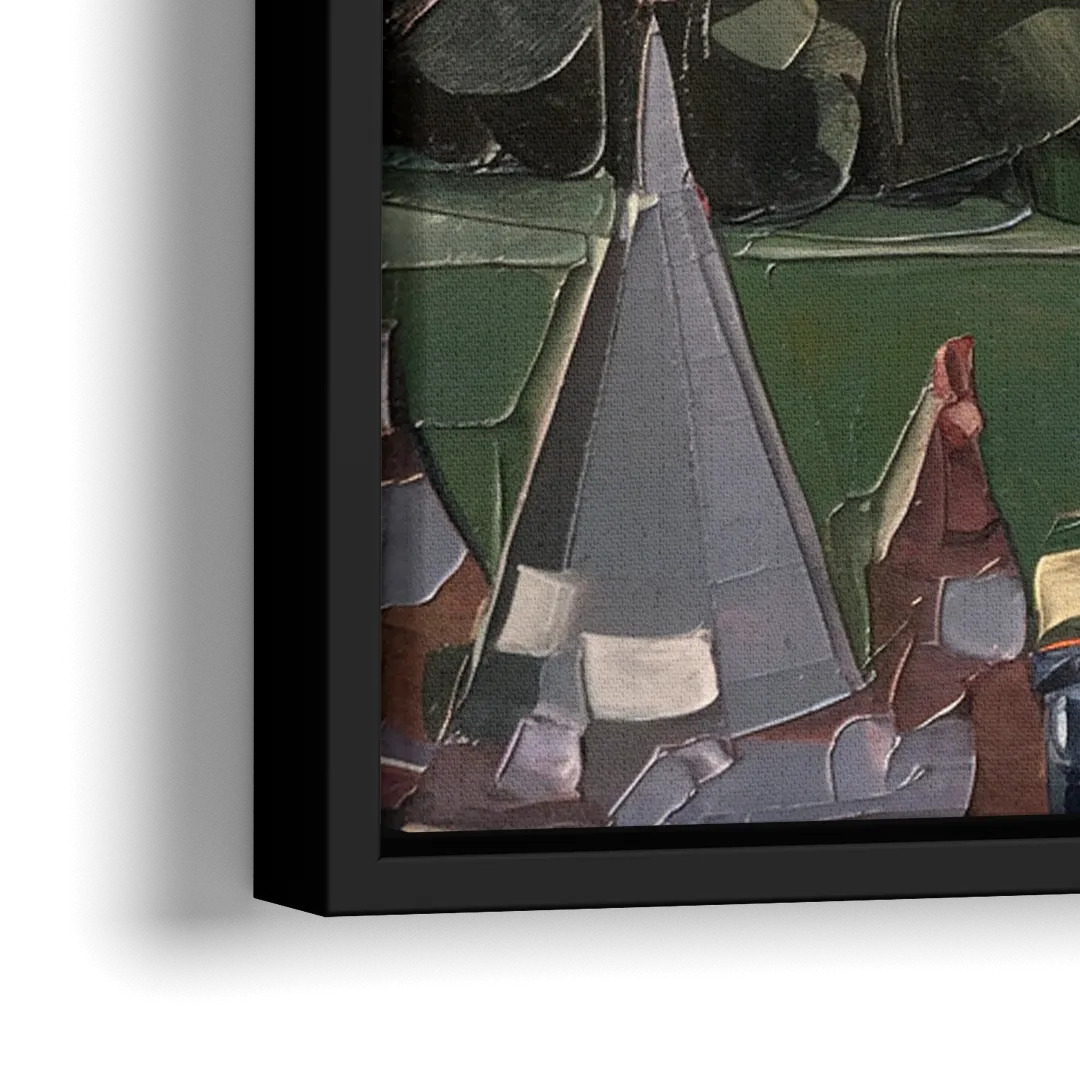 Boston Architectural Beauty - Close-Up Black Frame Canvas