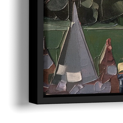 Boston Architectural Beauty - Close-Up Black Frame Canvas