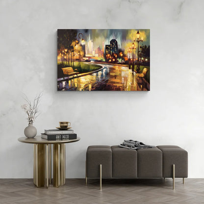 Tulsa Night Lights - Canvas Wall Art Living Room