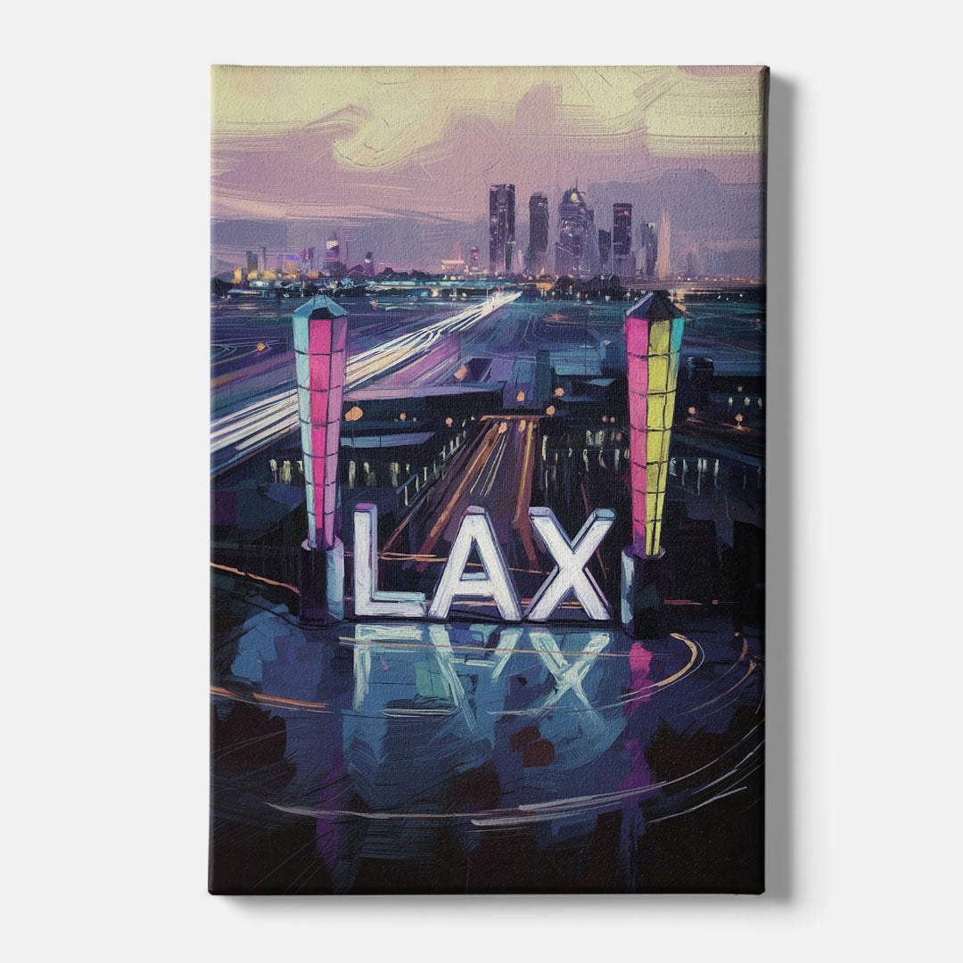 Los Angeles Airport Aerial View - Canvas Wall Art