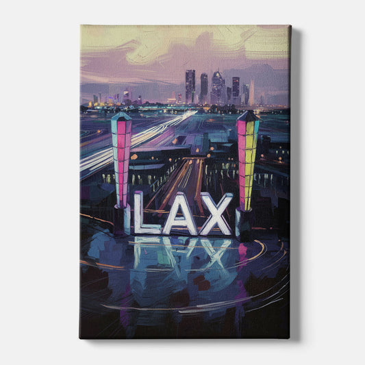 Los Angeles Airport Aerial View - Canvas Wall Art