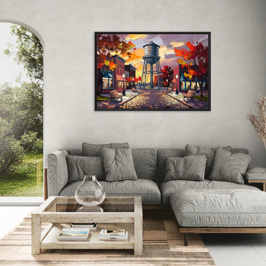 Plano Local Landmarks - Living Room Black Frame Canvas
