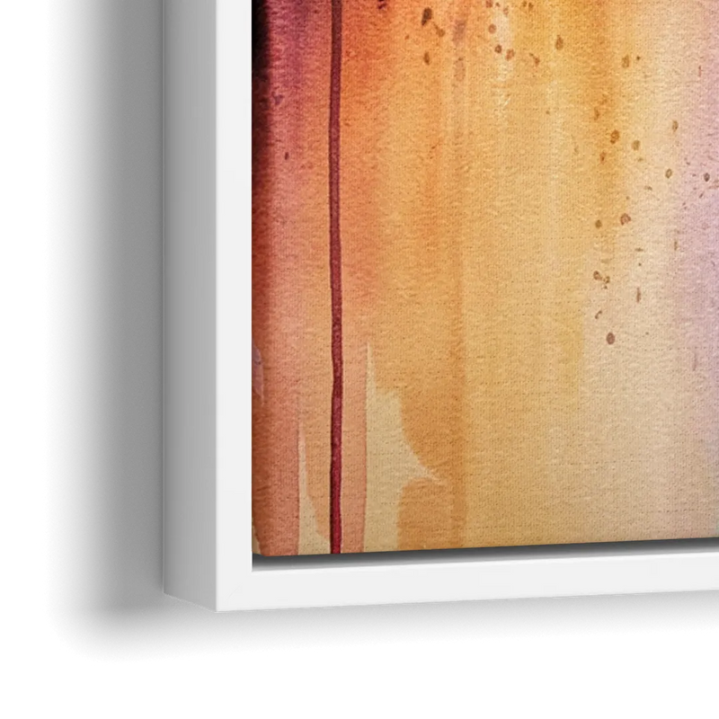 Oakland Skyline Sunset - Close-Up White Frame Canvas