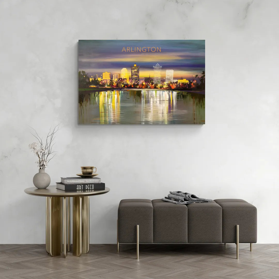 Arlington Cityscape Reflection - Canvas Wall Art Living Room
