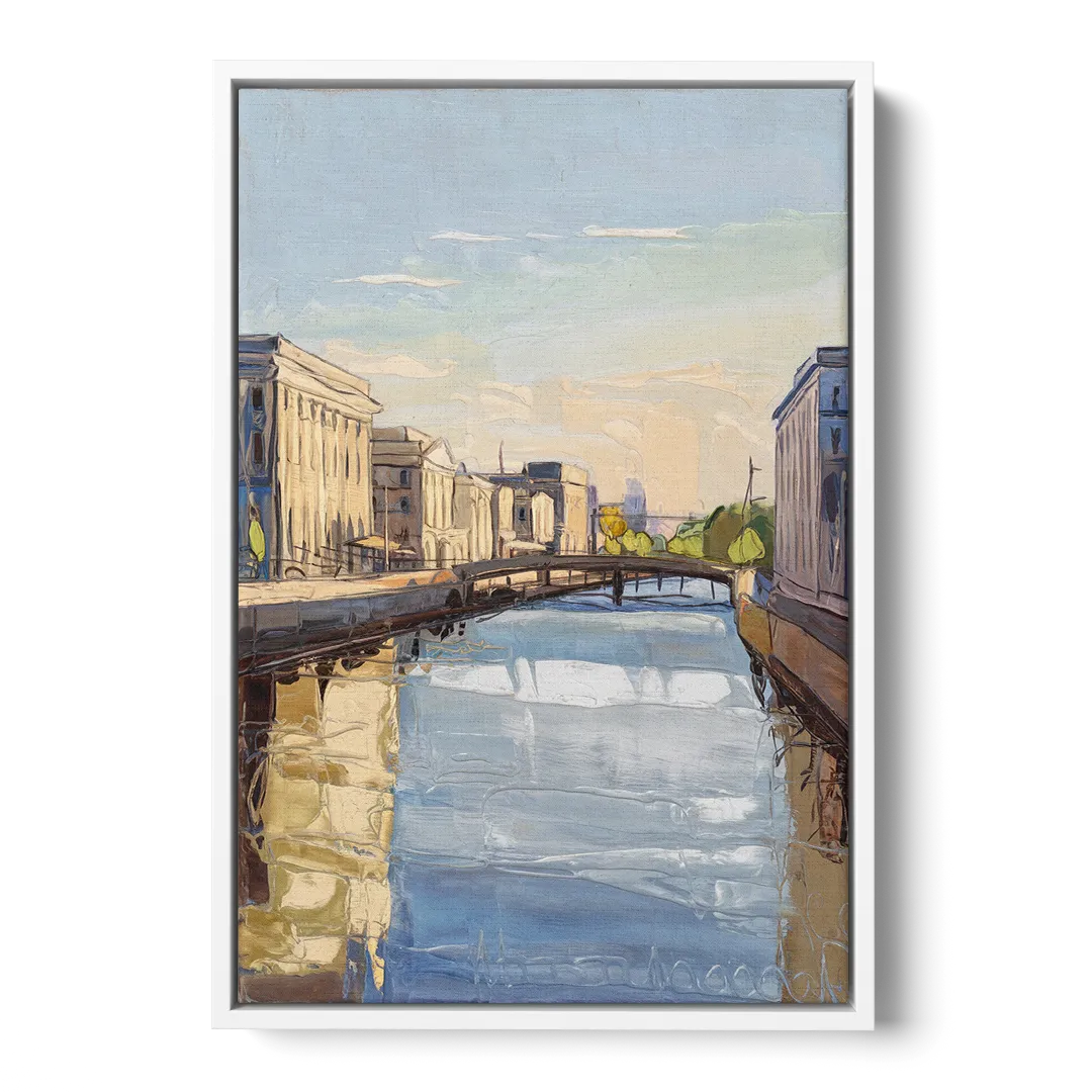 Providence Urban Landscape - White Frame Canvas