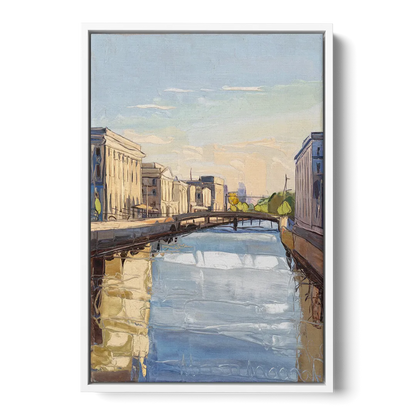 Providence Urban Landscape - White Frame Canvas