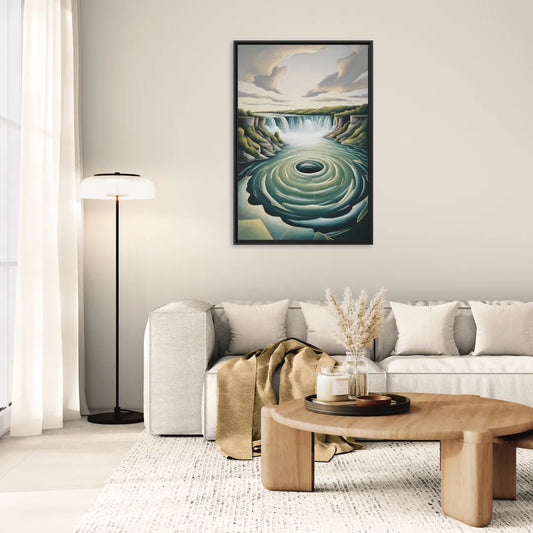 Niagara Whirlpool Aerial - Living Room Black Frame Canvas