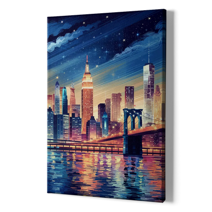 New York City Night Lights - Canvas Print Art Sides