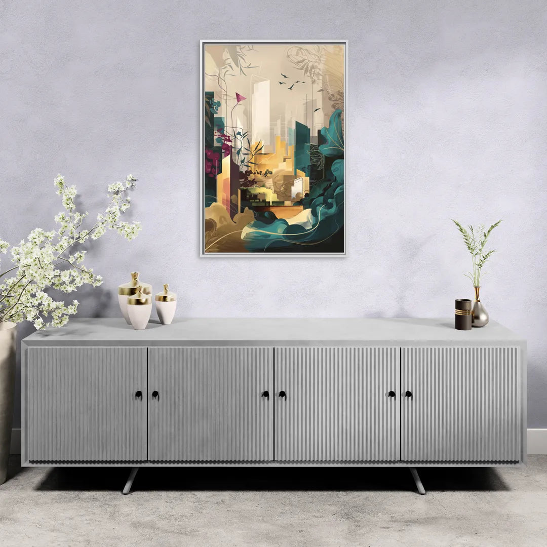 Anaheim Urban Charm - Living Room White Frame Canvas