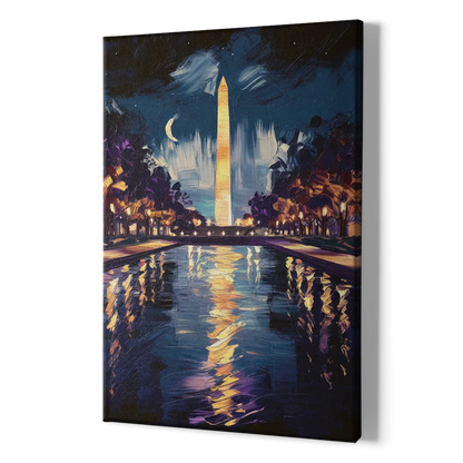 Washington DC Night Lights - Canvas Print Art Sides