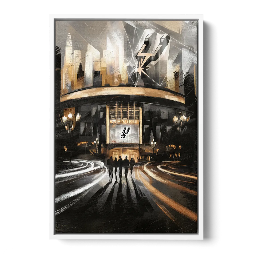 San Antonio Spurs Legacy - White Frame Canvas