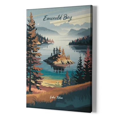 Lake Tahoe Emerald Bay View - Canvas Print Art Sides
