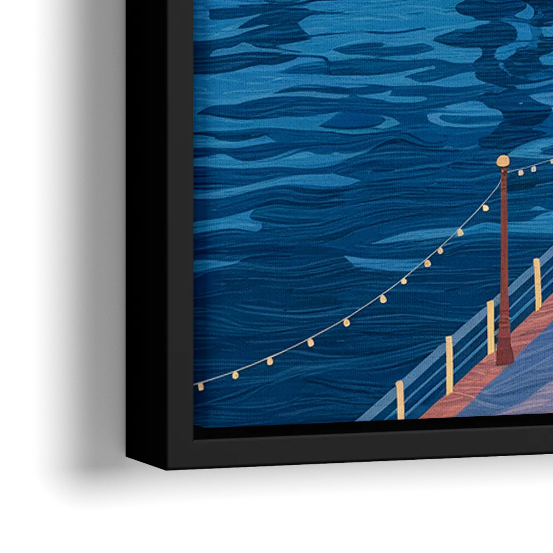 Baltimore Waterfront Charm - Close-Up Black Frame Canvas