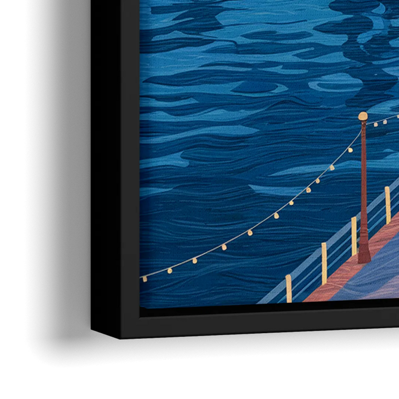 Baltimore Waterfront Charm - Close-Up Black Frame Canvas