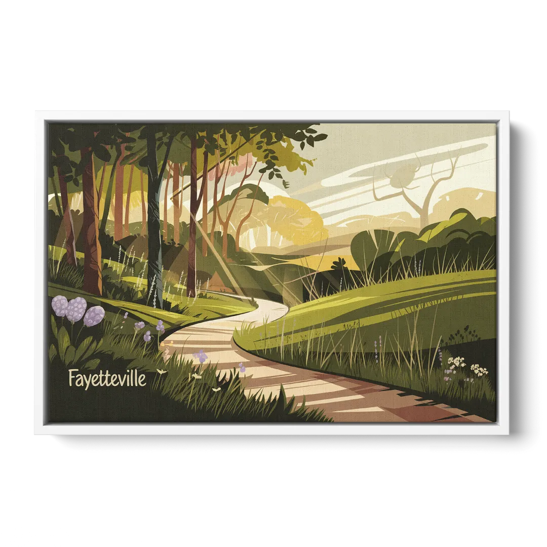 Fayetteville Scenic Trails - White Frame Canvas