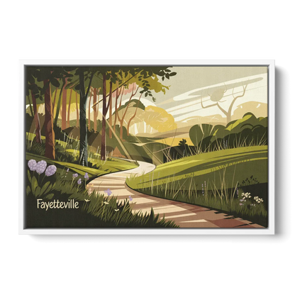 Fayetteville Scenic Trails - White Frame Canvas