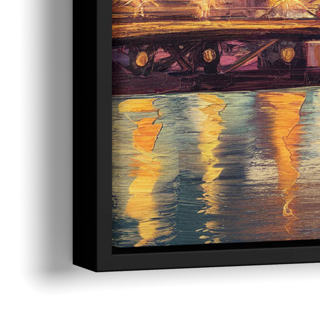 Corpus Christi Skyline View - Close-Up Black Frame Canvas