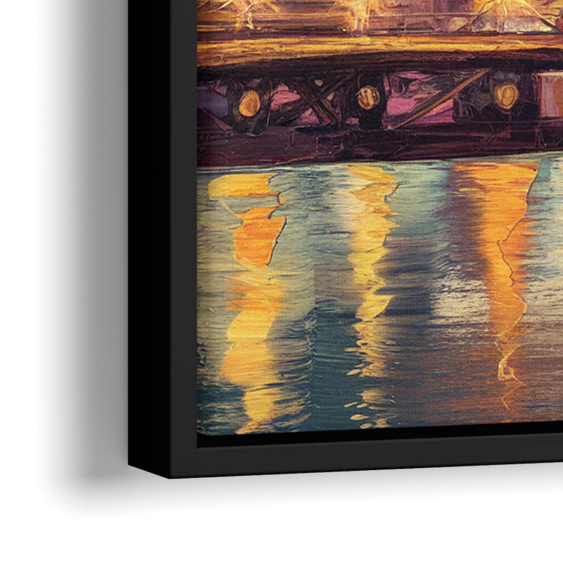 Corpus Christi Skyline View - Close-Up Black Frame Canvas