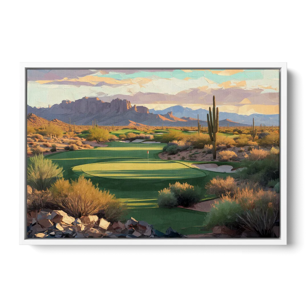 Scottsdale Golf Paradise - White Frame Canvas