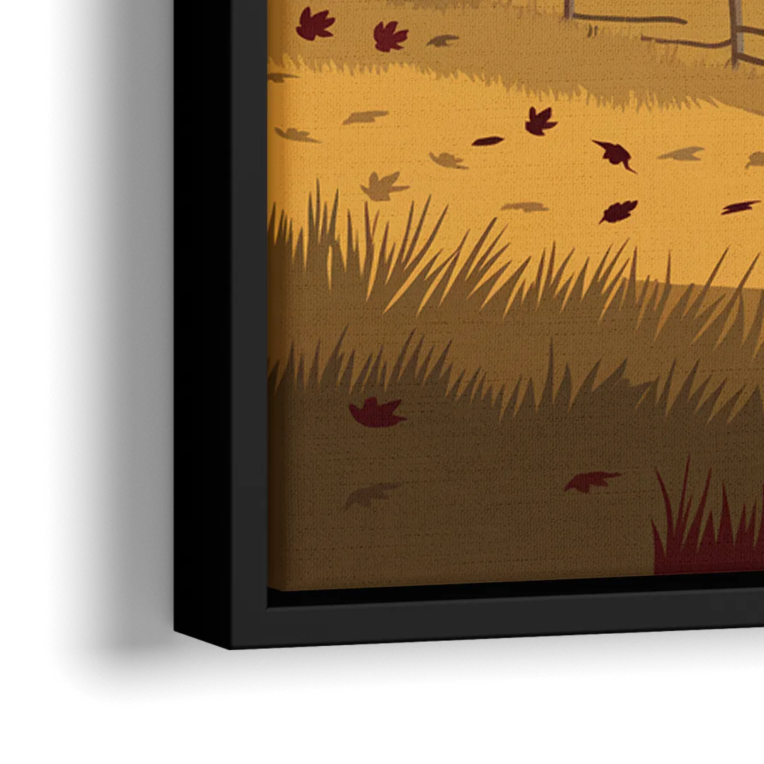 Burlington Fall Foliage - Close-Up Black Frame Canvas