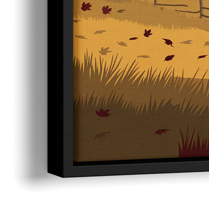 Burlington Fall Foliage - Close-Up Black Frame Canvas