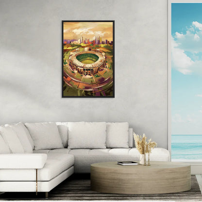 Arlington Stadium View - Living Room Black Frame Canvas