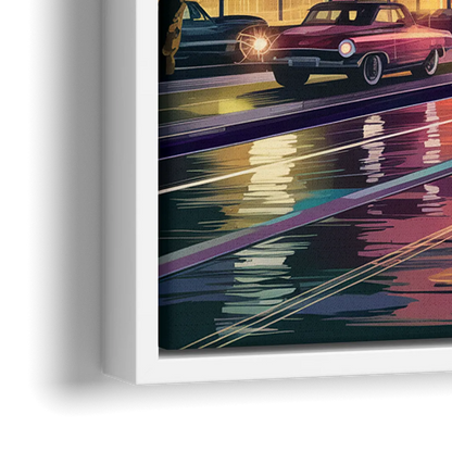 Miami Vibrant Colors - Close-Up White Frame Canvas