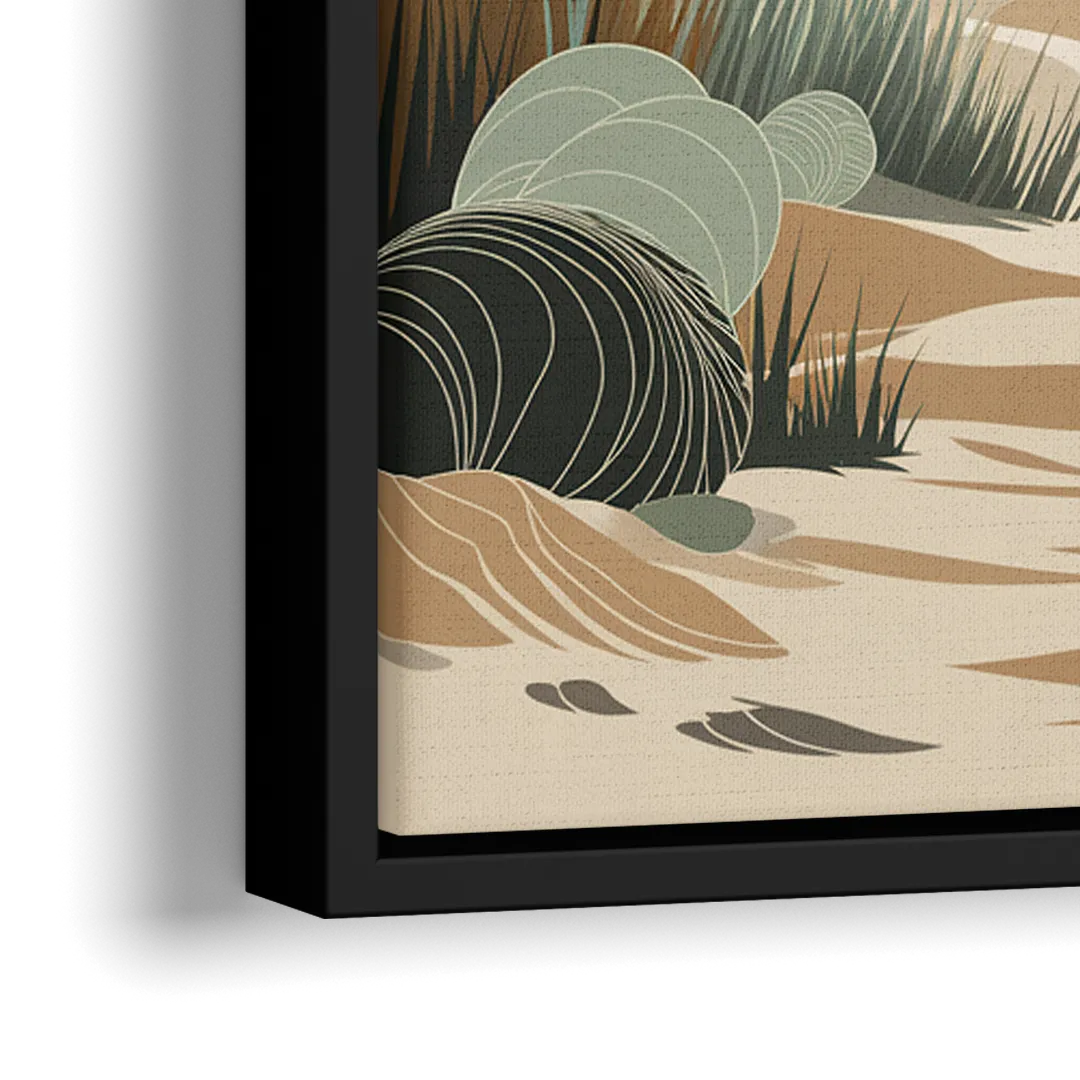 Galveston Coastal Vibes - Close-Up Black Frame Canvas