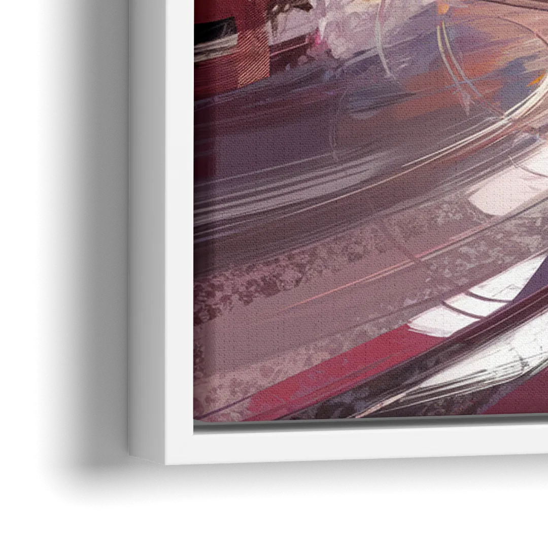 San Diego Trolley At Sunset - Close-Up White Frame Canvas
