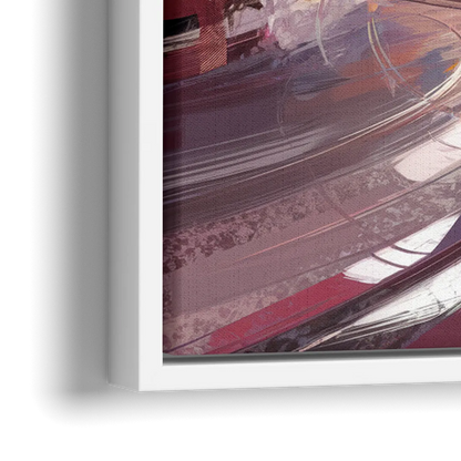 San Diego Trolley At Sunset - Close-Up White Frame Canvas
