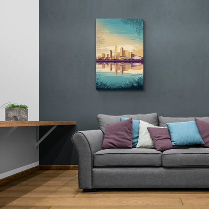 Garland Skyline Reflection - Canvas Wall Art Living Room