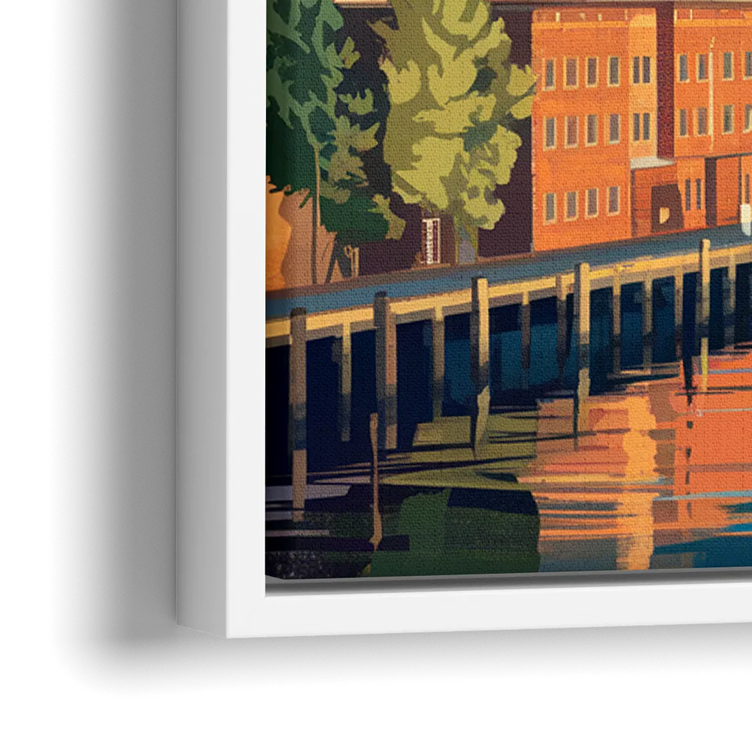 Tacoma Downtown Charm - Close-Up White Frame Canvas