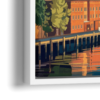 Tacoma Downtown Charm - Close-Up White Frame Canvas