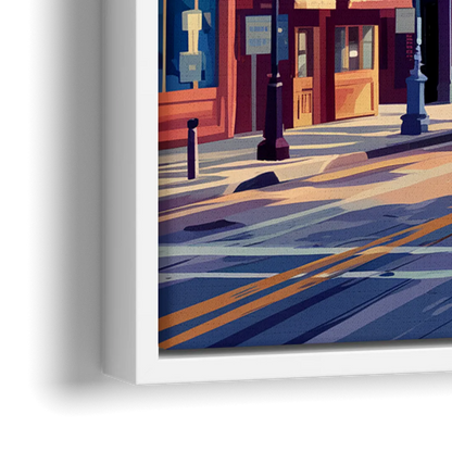 Park City Scenic Downtown - Close-Up White Frame Canvas