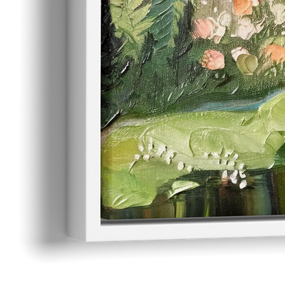 Fort Worth Botanical Gardens View - Close-Up White Frame Canvas